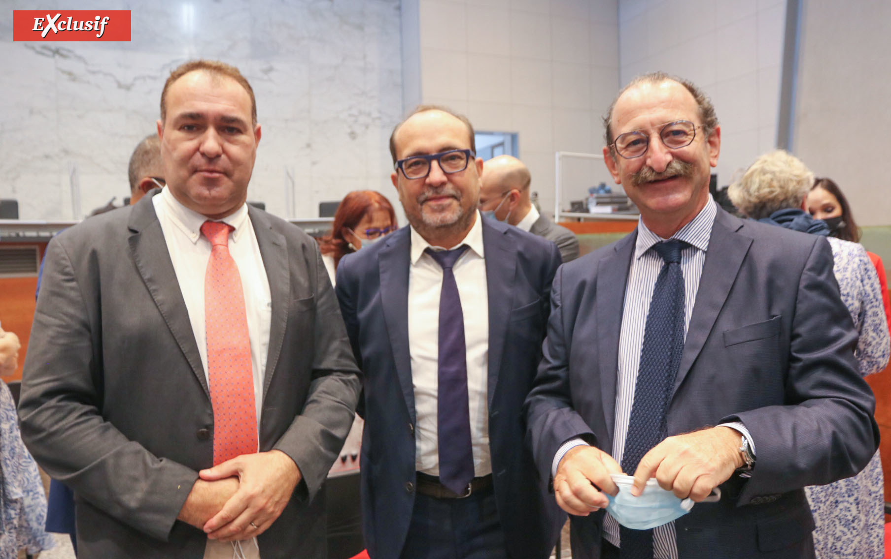 Bruno Karl, président du Tribunal Judiciaire de Saint-Denis, Nicolas Pehau, président des Chambres Régionales des Comptes de La Réunion et de Mayotte, et Joaqin Cester, directeur régional des Finances Publiques