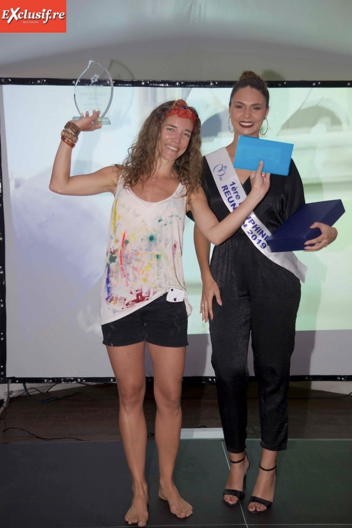Sandrine Langlade avait remporté  le prix du public du MIA-RUN art show organisé par l’ARPAC. Ici avec Tatiana Télégone, 1ère dauphine Miss Réunion 2019
