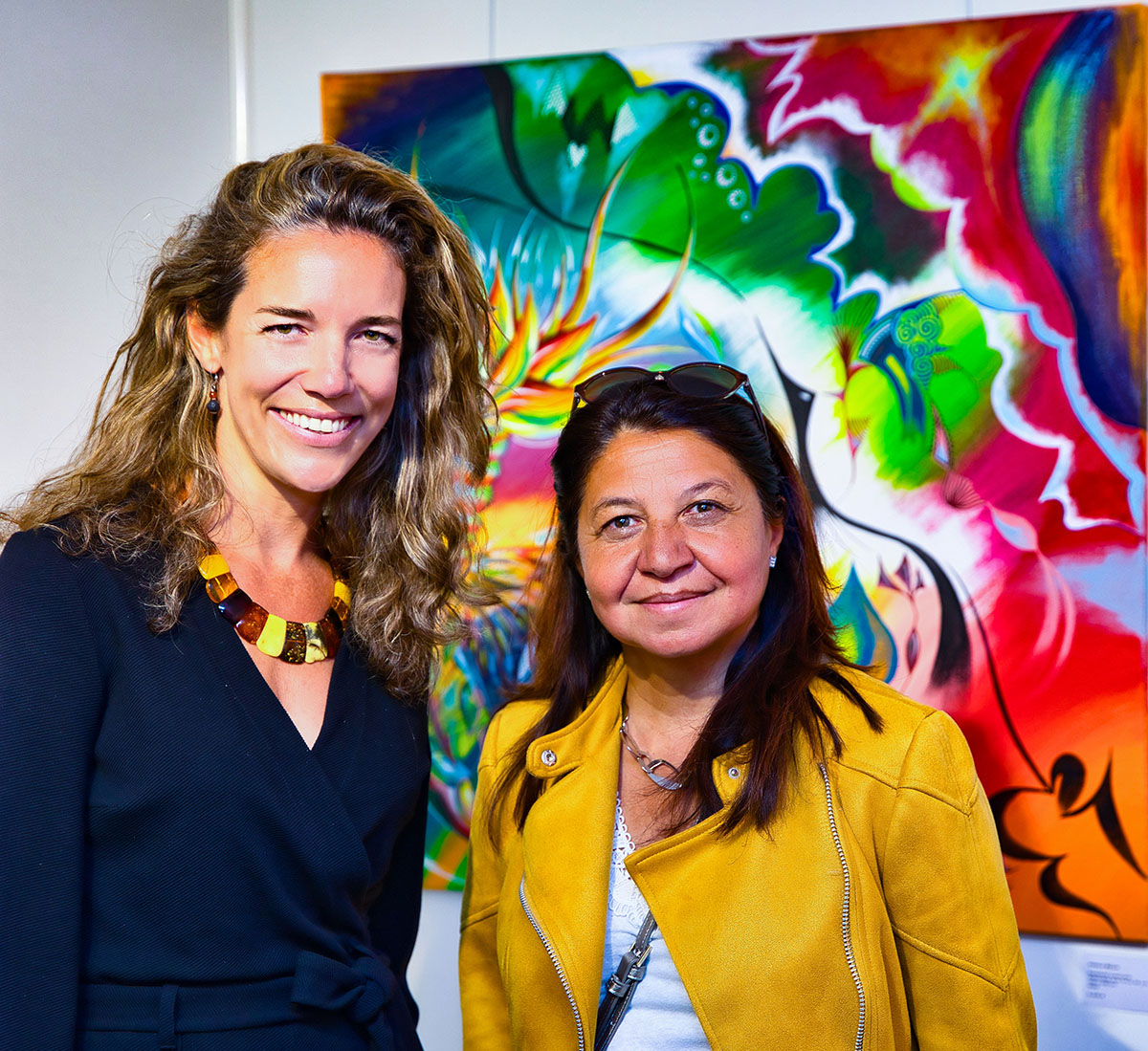 Avec Marie-Line Sevaï, directrice du musée cité du volcan