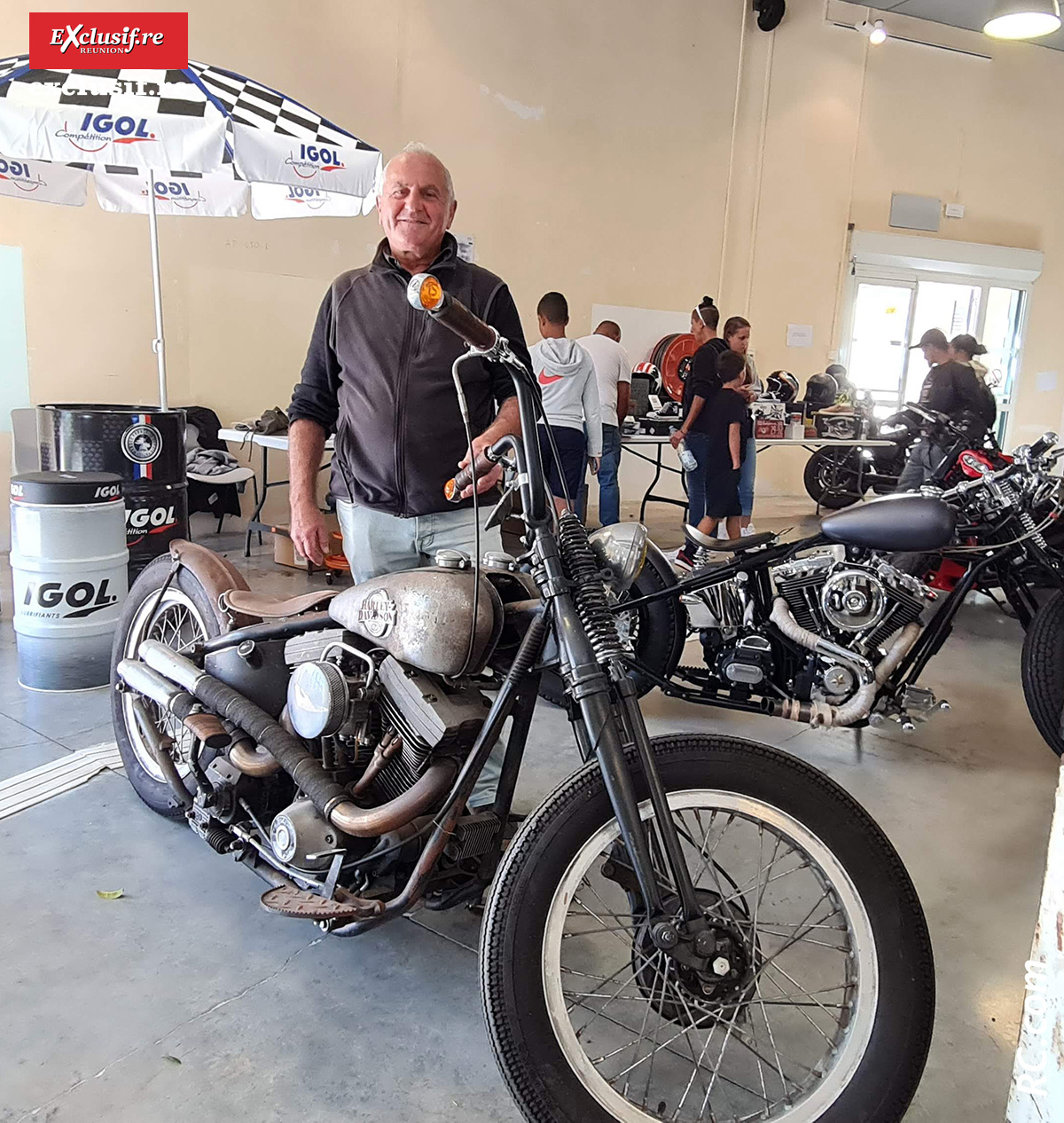 Jean-Michel a jeté son dévolu sur cette Harley Davidson, moto de légende