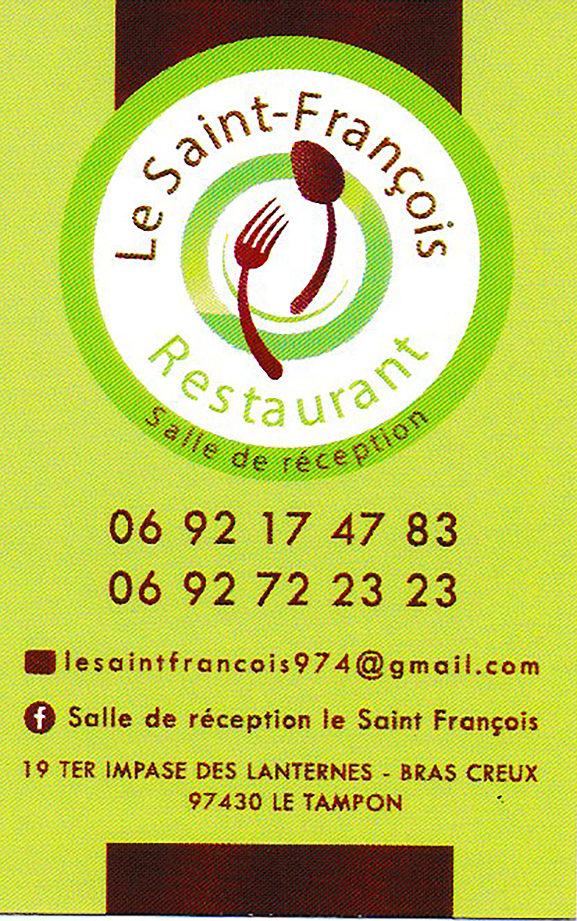 Restaurant Le Saint-François: un mini salon de mariage à Bras-Creux   