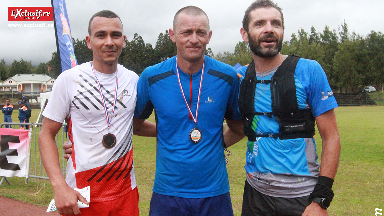 Le trio vainqueur au général: Fabrice Fontaine, Jonathan Hoareau et Emmanuel Hadoux