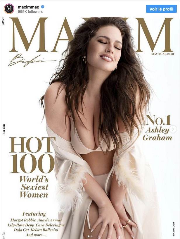 En couverture du mensuel Maxim de mai/juin