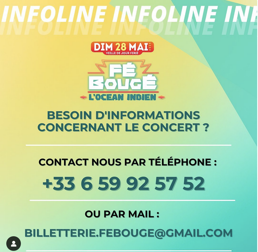 "Fé Bougé l'Océan Indien" au Zénith de Paris dimanche 28 mai "Fé Bougé l'Océan Indien" au Zénith de Paris dimanche 28 mai