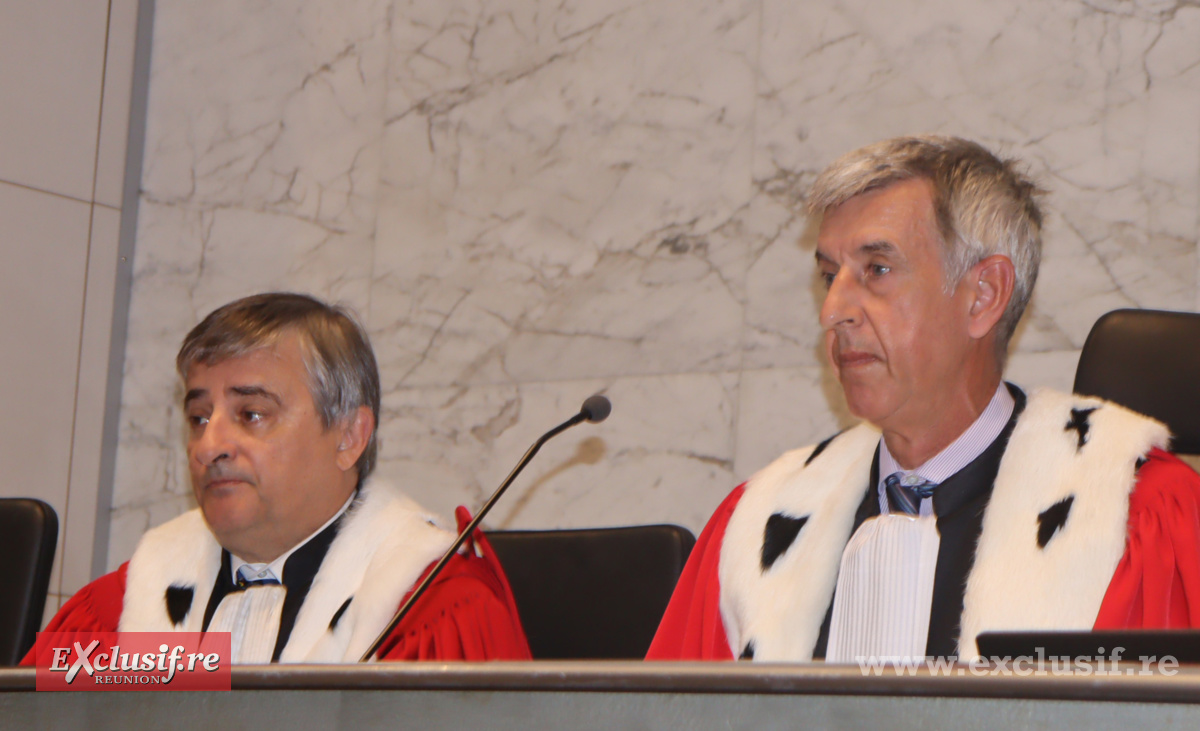 Pierre Kuentz, président de la chambre d’instruction à la cour d’appel, et Alain Chateauneuf, premier président de la cour d’appel de Saint-Denis de La Réunion