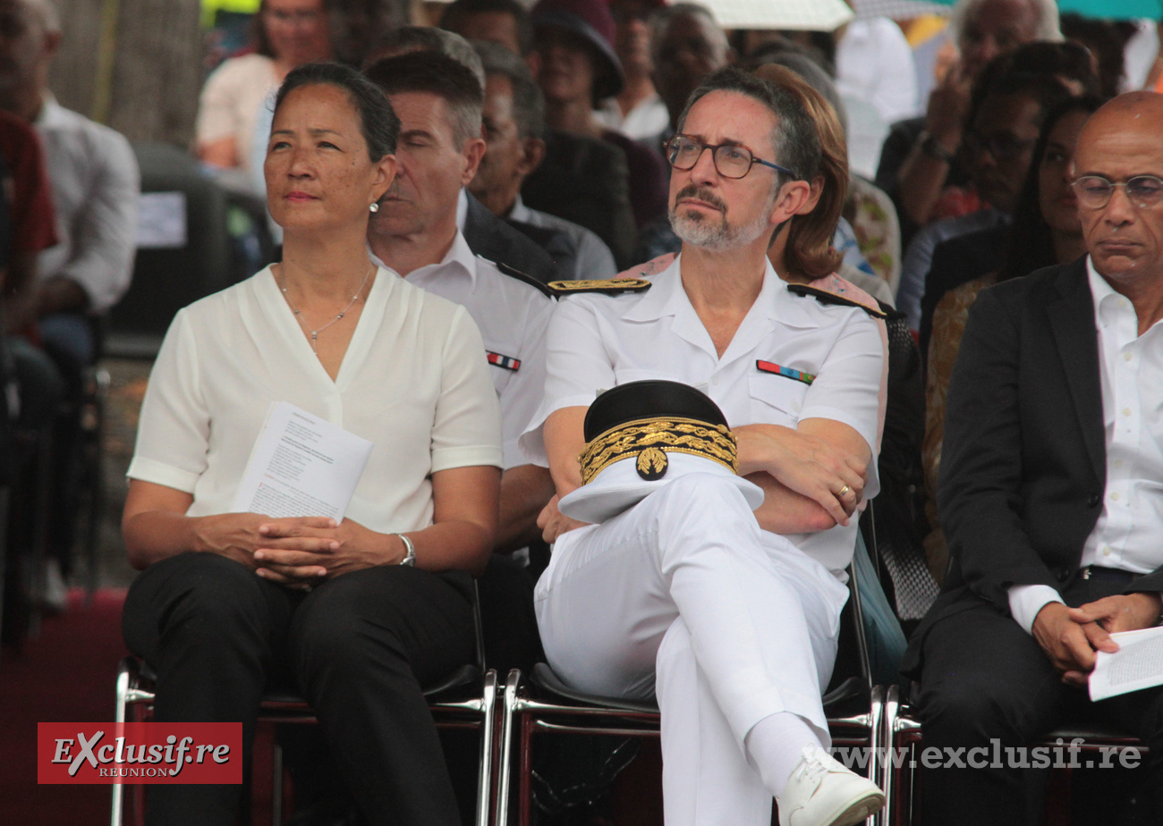Brigitte Adame, adjointe à la maire de Saint-Denis, Jérôme Filippini, Préfet de La Réunion, et Philippe Naillet, député
