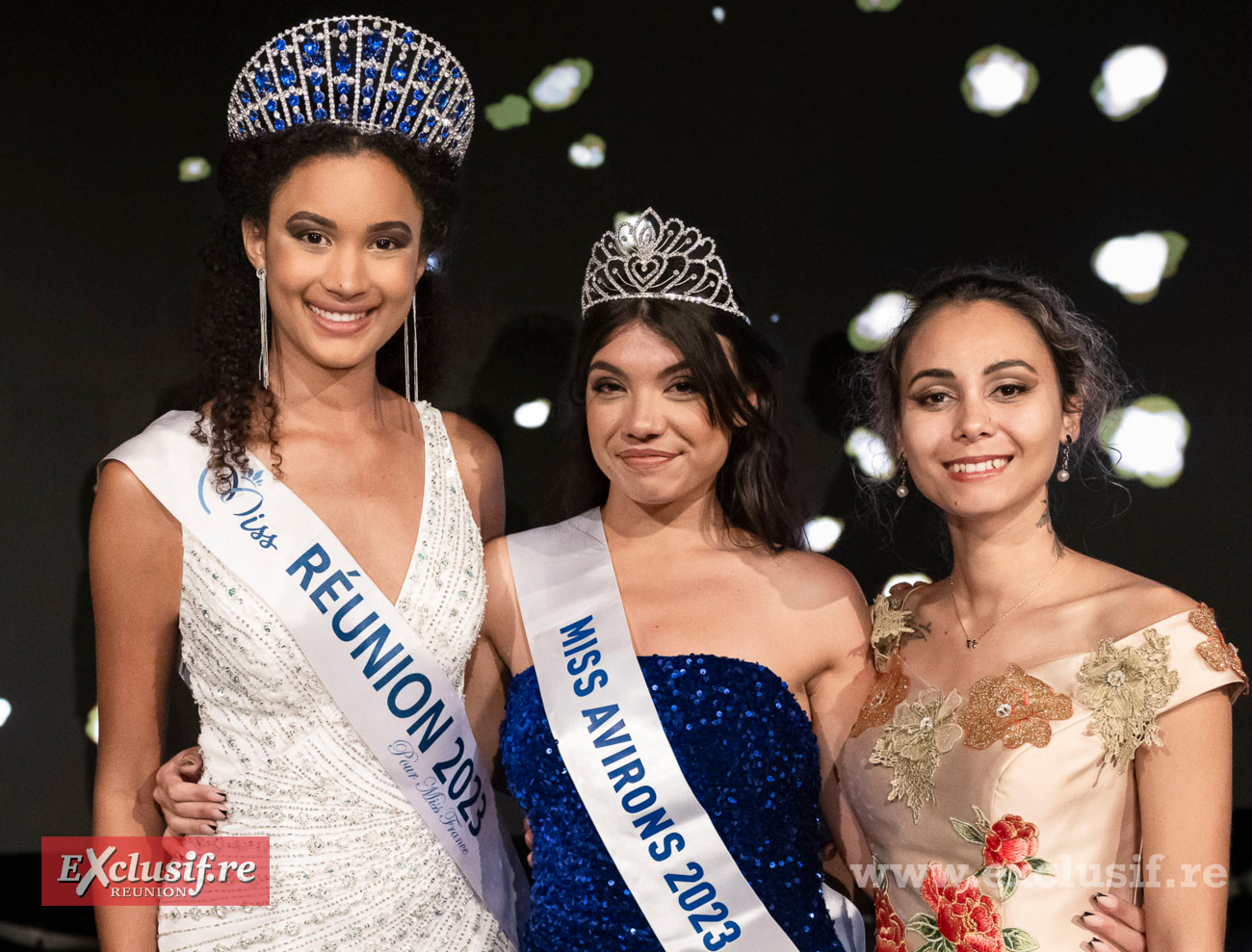 Mélanie Odules, Miss Réunion 2023, Maïwenn Judith, Miss Avirons 2023, et la 1ère dauphine de Miss Azian 2017, originaire des Avirons
