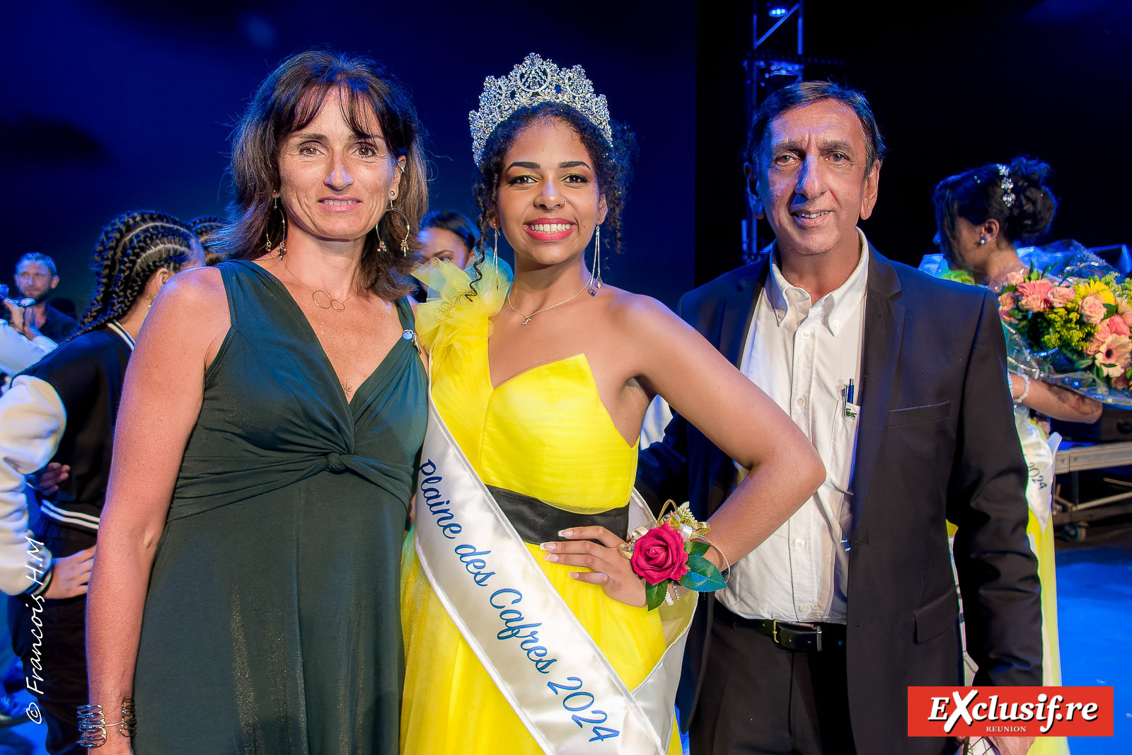 Adjudante-chef Céline Birck, commandant de brigade adjoint Gendarmerie du Tampon, Hérine Lafable et Aziz Patel