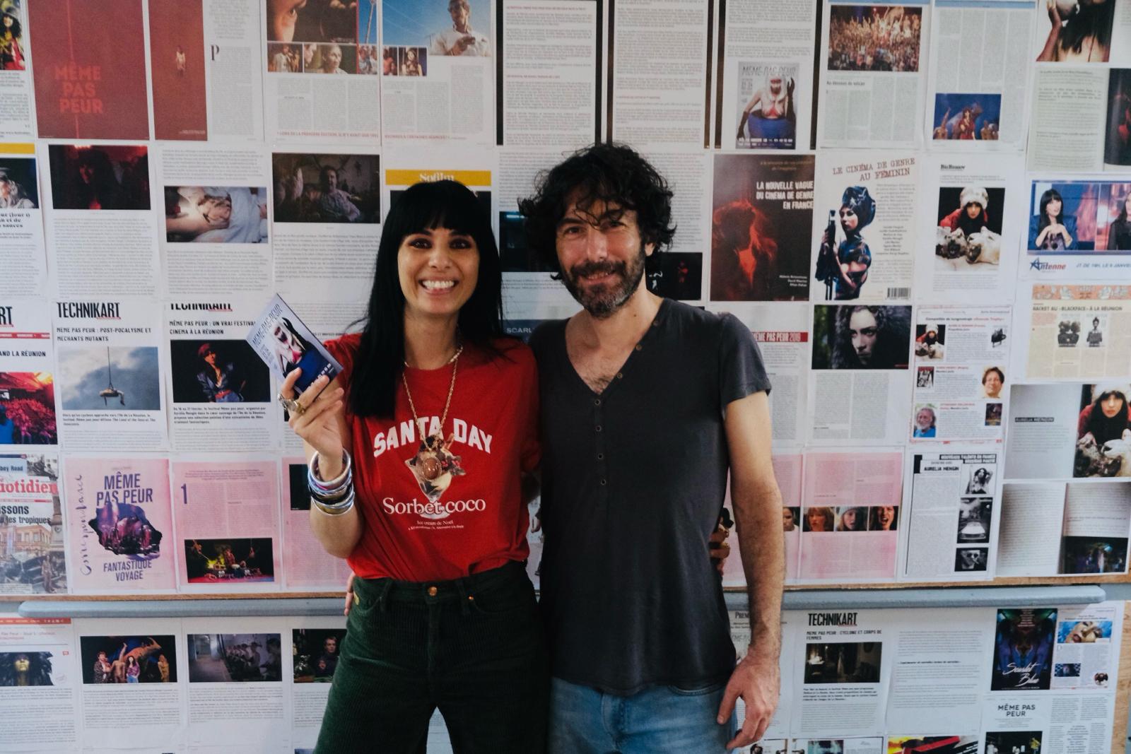 Aurélia Mengin avec Nicolas Luquet qui co-organise le festival avec elle (photo Yannick Courtois)