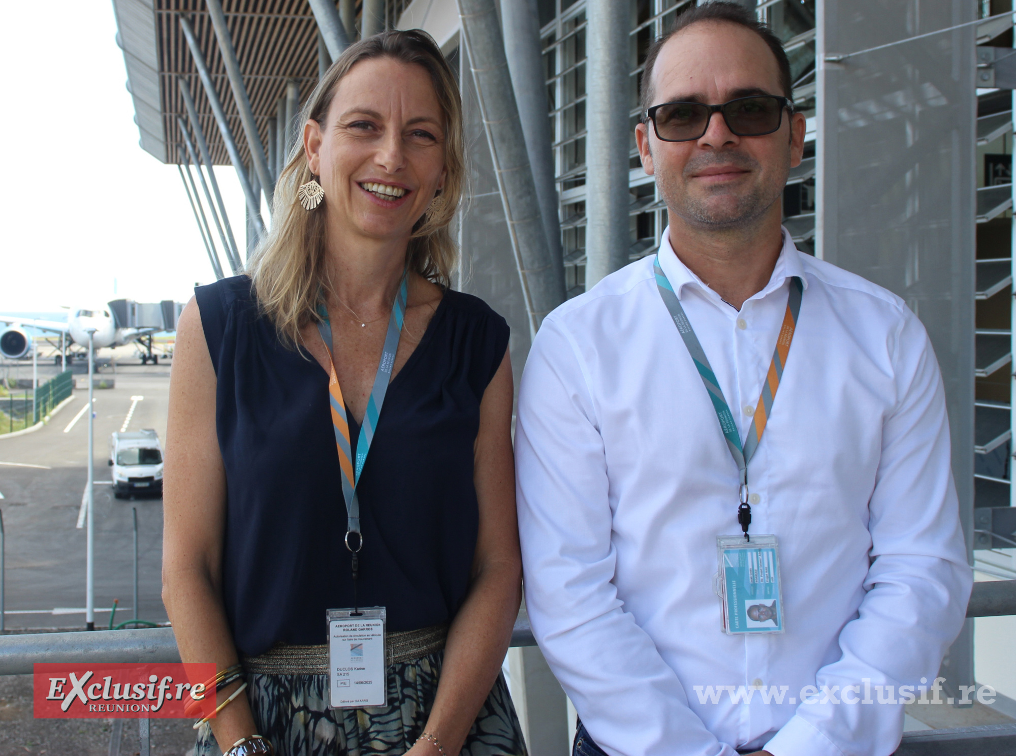 Karine Duclos, directrice de la Communication Aéroport Roland Garros, et Jean-Louis Hoarau, directeur du projet Aérogare Arrivée