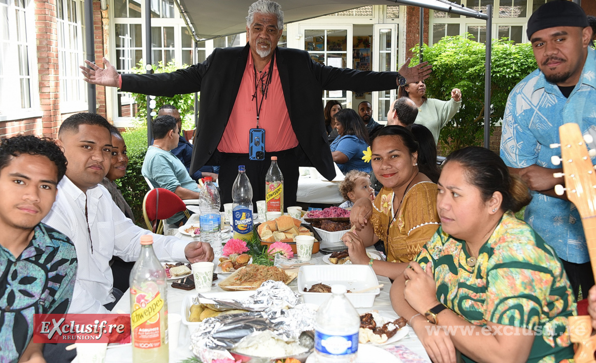Repas ultramarin de la Fête des Mères pour les malades et résidents du Rosier Rouge (Vanves) le 26 mai 2024. Les Wallisiens étaient là aussi!