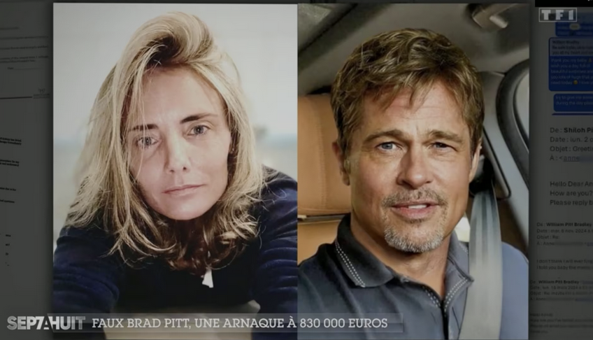 Anne et Brad Pitt, en réalité un faux Brad Pitt qui a utilisé beaucoup de moyens pour convaincre la jeune femme