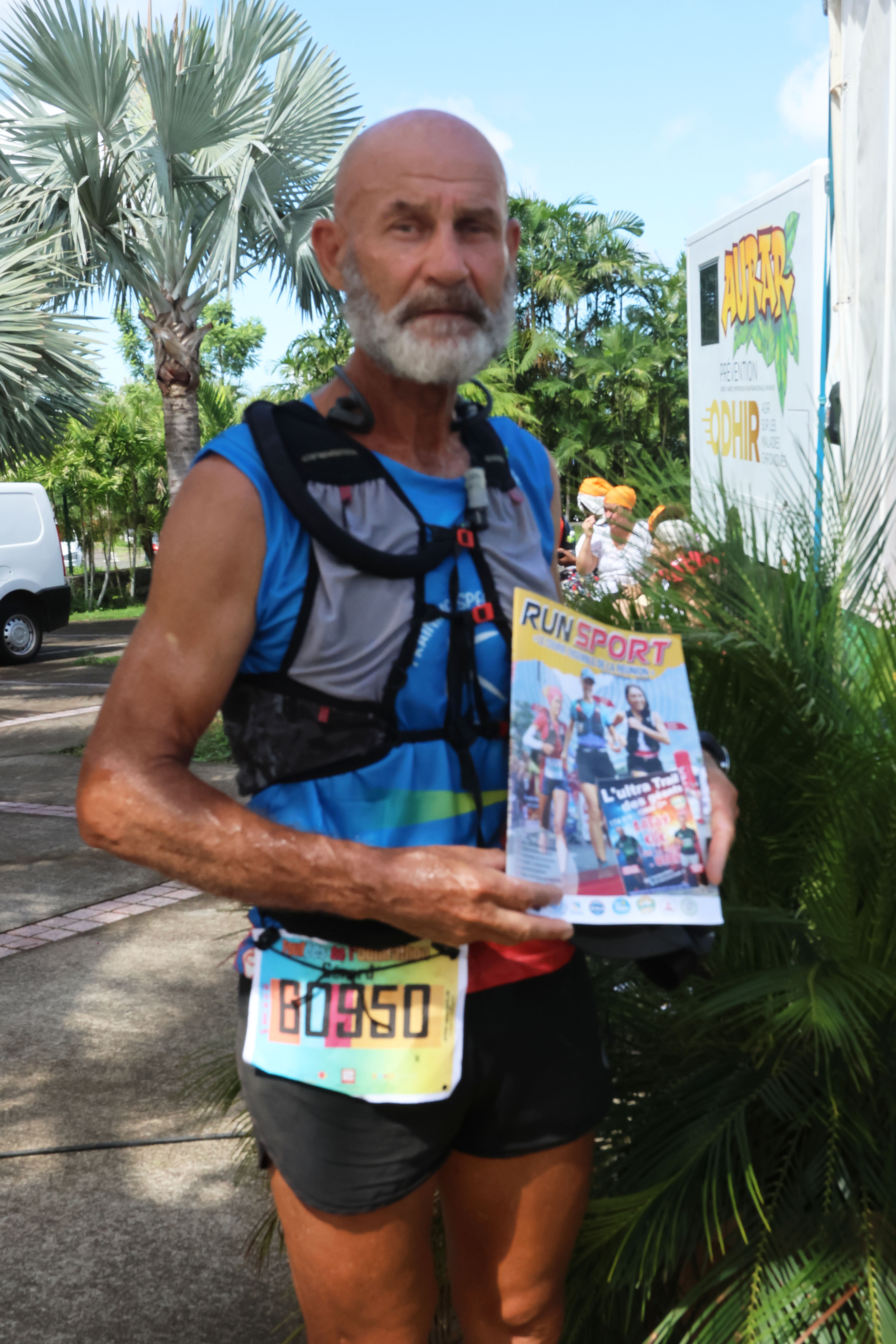 Gérard Poudroux, 1er au classement général des 10 Km de l'Odhirathon du Tampon Gérard Poudroux, 1er au classement général des 10 Km de l'Odhirathon du Tampon