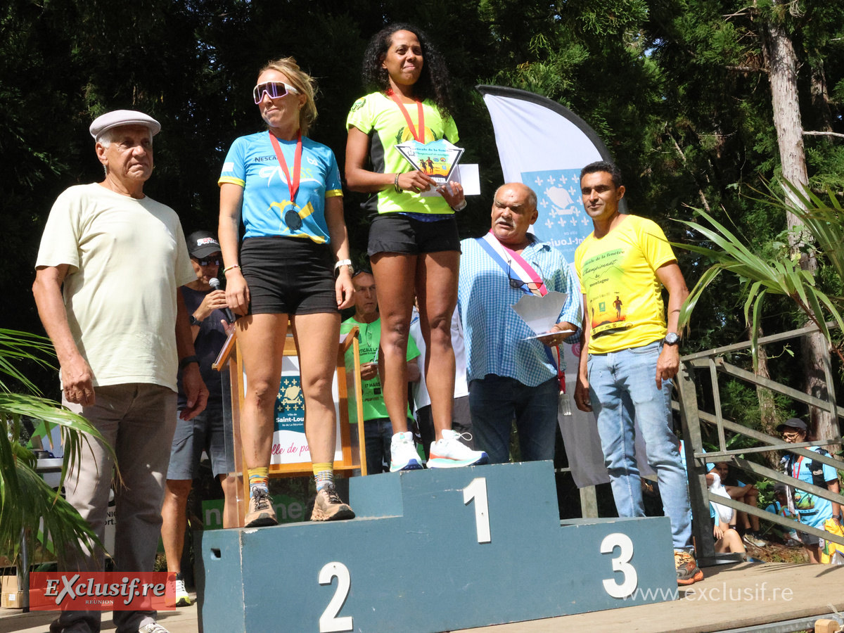 Le podium féminin. Avec les félicitations de Jean-Claude Prianon, président de la LRA Le podium féminin. Avec les félicitations de Jean-Claude Prianon, président de la LRA
