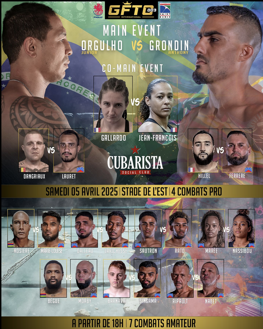 Sports de combat: MMA GFTC3 ce samedi 5 avril au Stade de l'Est