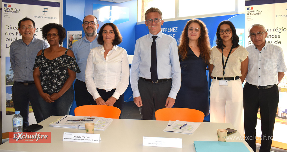 Les responsables des Finances Publiques de La Réunion lors de la conférence de presse de lancement de la campagne