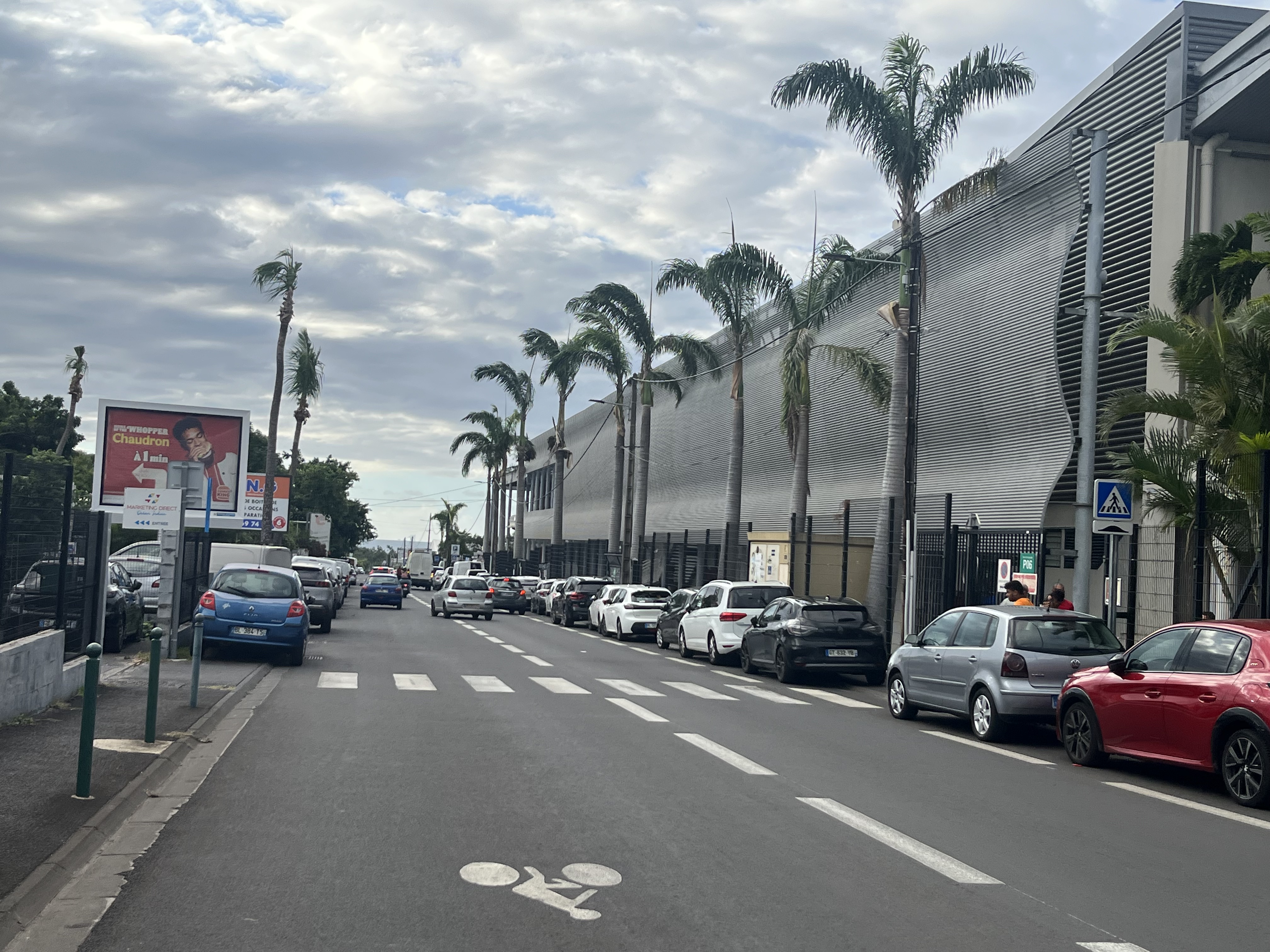 La rue Gabriel de Kerveguen qui longe le parc et où le stationnement est interdit des deux côtés!! Prise d'assaut des deux côtés tous les jours, et trottoirs inutilisables...