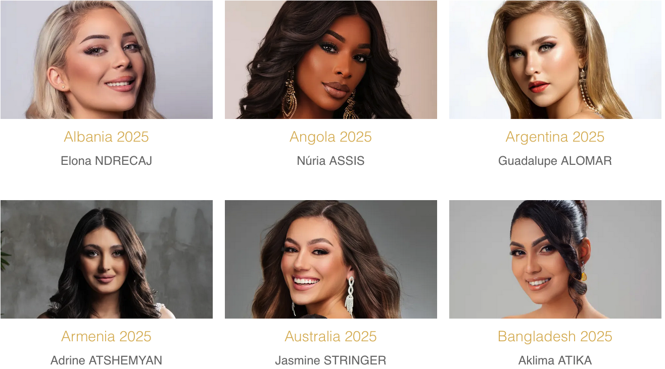 Miss Monde 2025: qui va être couronnée ce 31 mai? Découvrez les 107 candidates