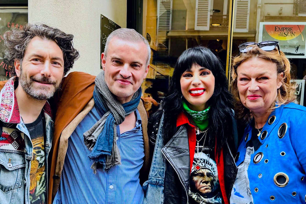 Nicolas Luquet, compositeur et sound designer de "Scarlet Blue", Emmanuel Pierrat, avocat et agent artistique de Aurélia Mengin, Aurélia Mengin, auteure et réalisatrice de "Scarlet Blue", et Patricia Barzyk, actrice dans "Scarlet Blue"