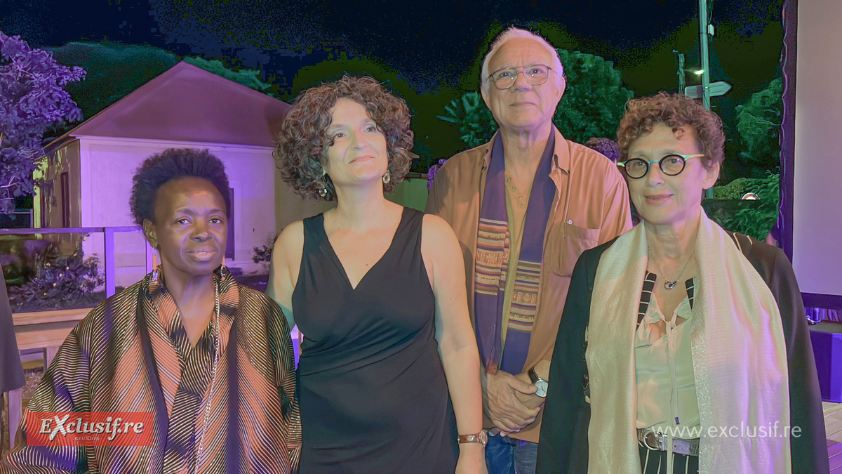 Patricia Profil, conseillère régionale, Valérie Lafont, directrice de Lalanbik, Dominique Carrère, président de Lalanbik, et Marie-Jo Lo-Thong, directrice régionale des Affaires culturelles