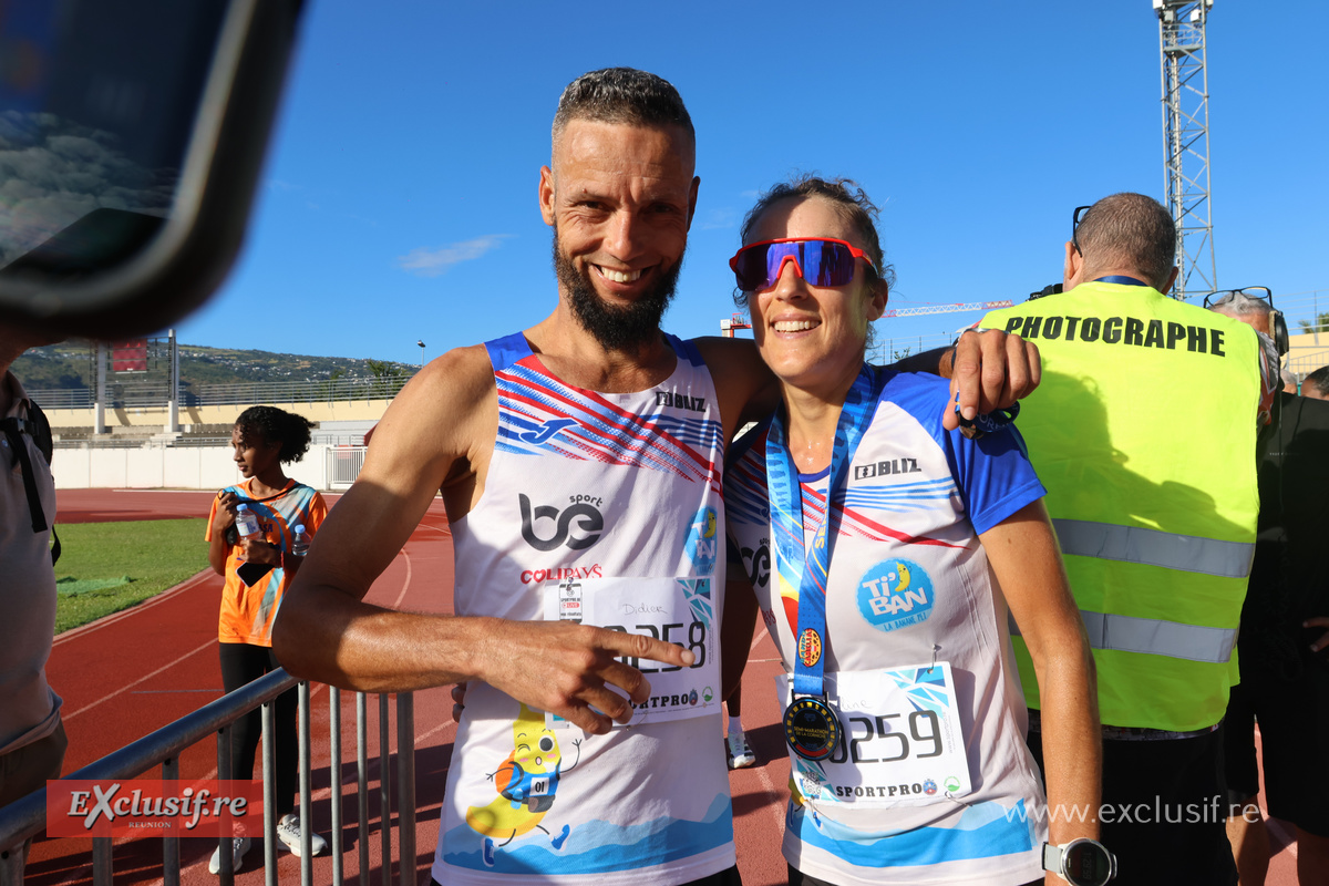 Didier Barret 2ème du semi—marathon en 1h 14' 13'' et sa compagne, Colline Banbrabur est 3ème sur cette même distance, en 1h 30''