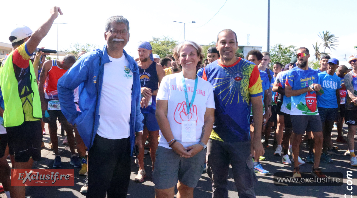 Richard Souprayenmestry de la CIREST, Cindy Ambroise, présidente de Petit Coeur de Beurre et Willy Hastourny, le boss de Sportpro