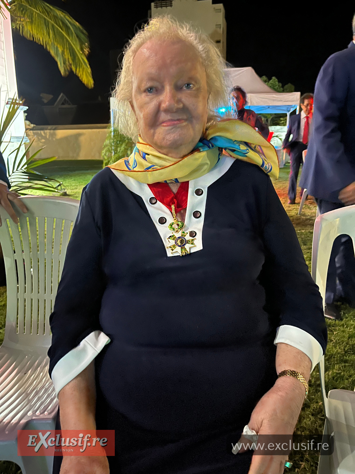 Aude Palant Vergoz avec son insigne de commandeur dans l'ordre de la Légion d'honneur (photo DR)