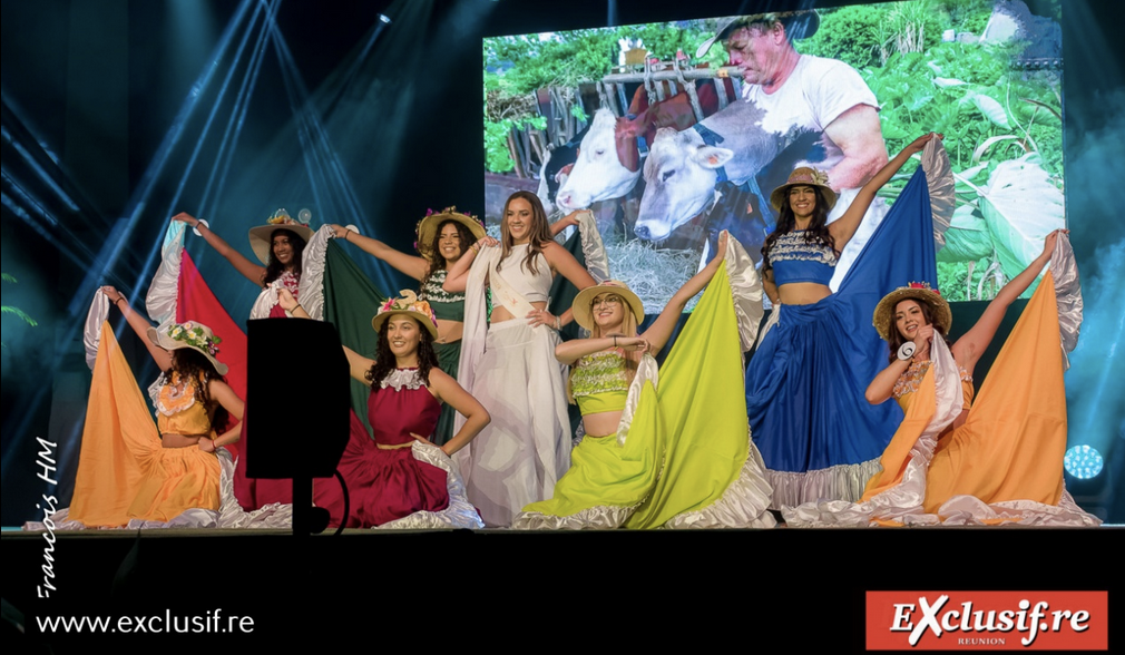 Les 7 candidates sur scène