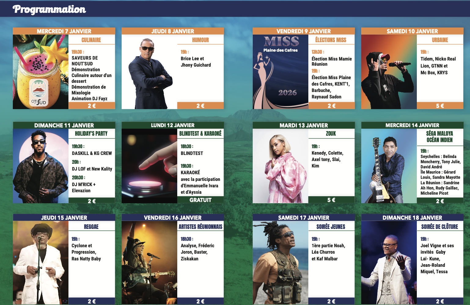 Le programme artistique