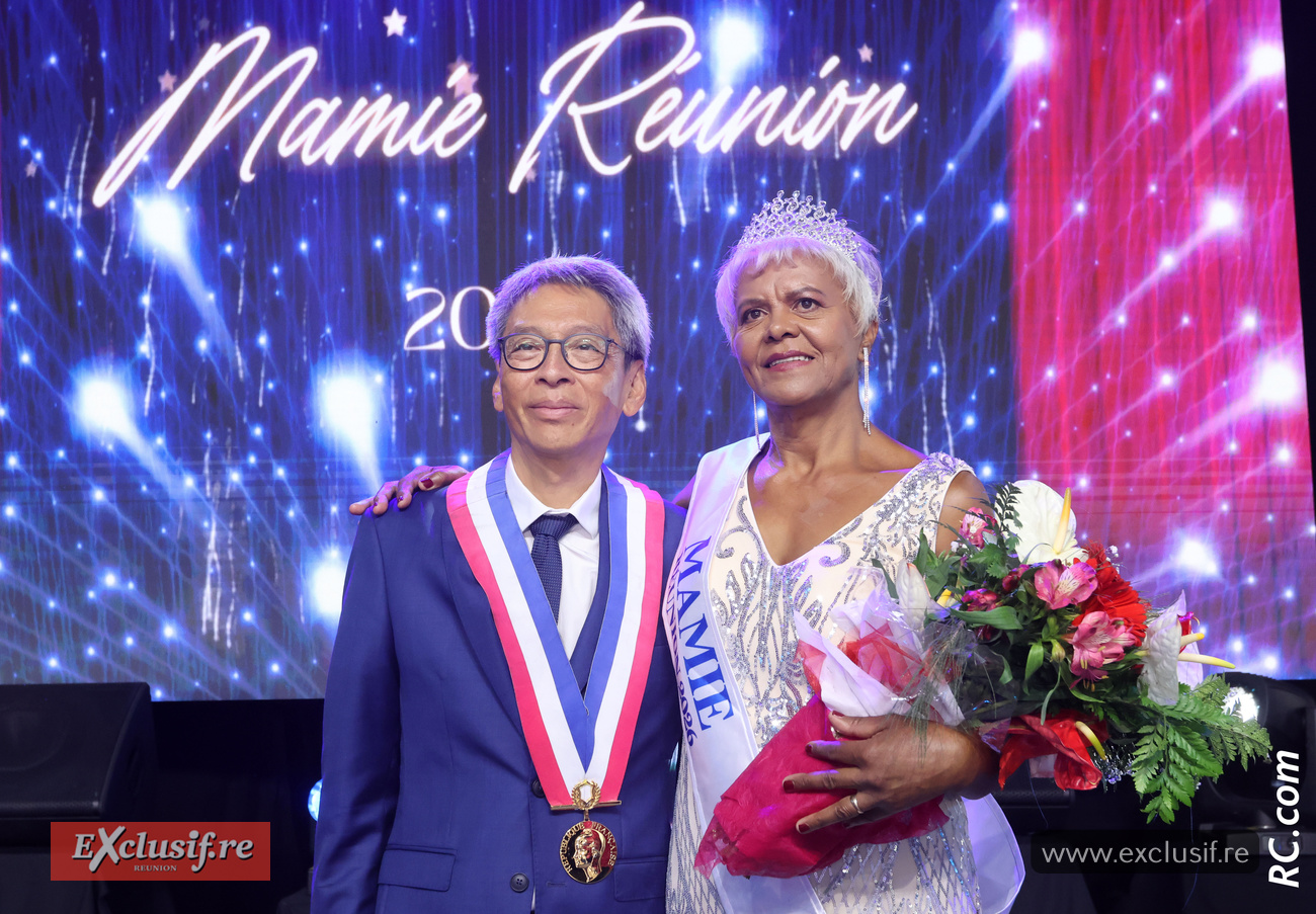 Patrice Thien Ah Koon, maire du Tampon, et Gertie Mara, Mamie Réunion 2026