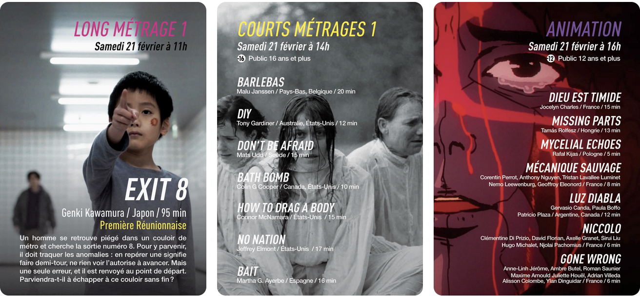 Festival MEME PAS PEUR à Saint-Philippe du 18 au 21 février: découvrez le programmation