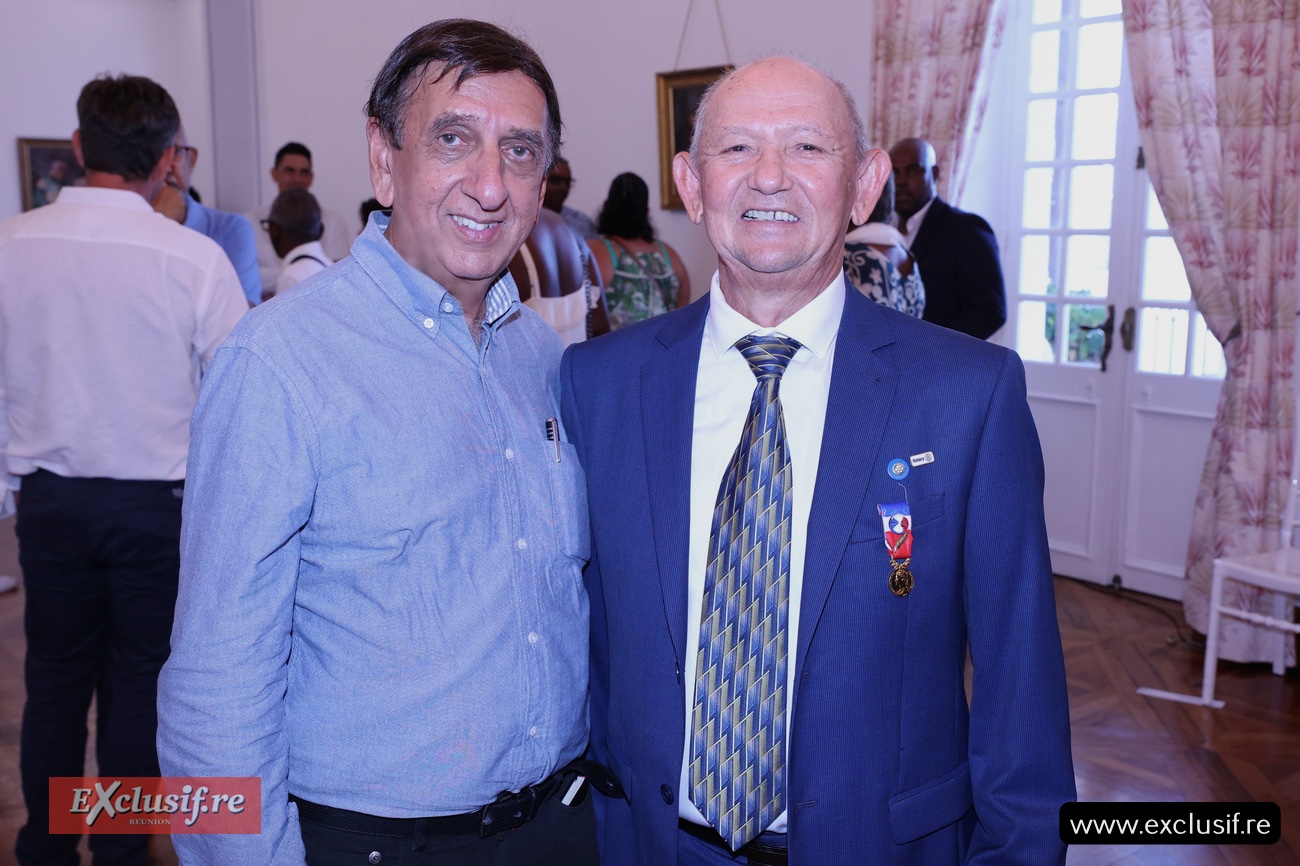 Aziz Patel, d'Exclusif.re, et jean-Paul Ledenon, fondateur de La Confiserie d'Emilie à Sainte-Anne