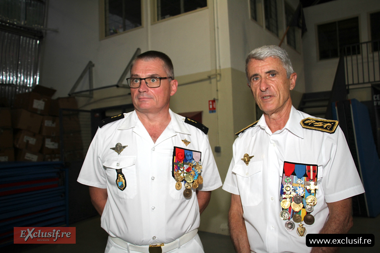 Général Frédéric Labrunye, commandant la gendarmerie de La Réunion et la gendarmerie pour la zone de défense et de sécurité du Sud de l’océan Indien, et Patrice Latron, Préfet de La Réunion