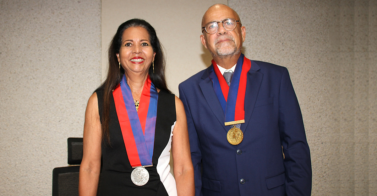 Maryse Abodi, désormais vice-présidente, et Eric Pothin, nouveau président du Conseil de Prud’hommes de Saint-Denis