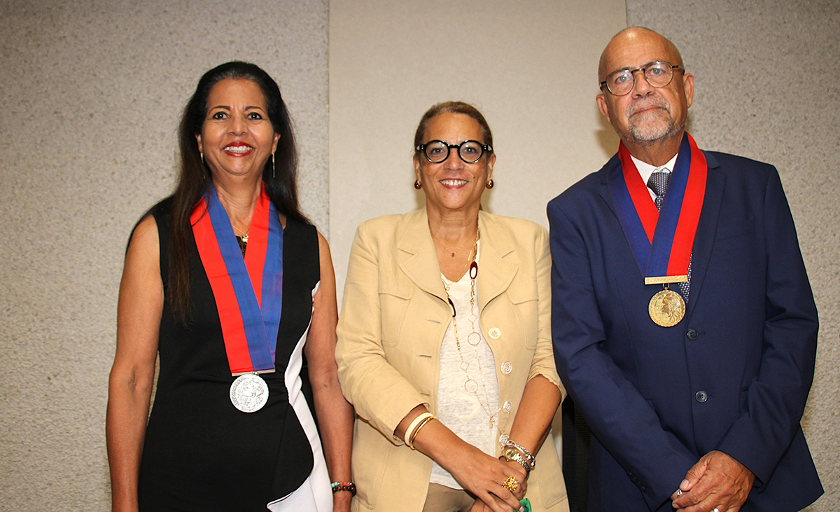 Maryse Abodi, Fabienne Roy, procureure générale, et Eric Pothin