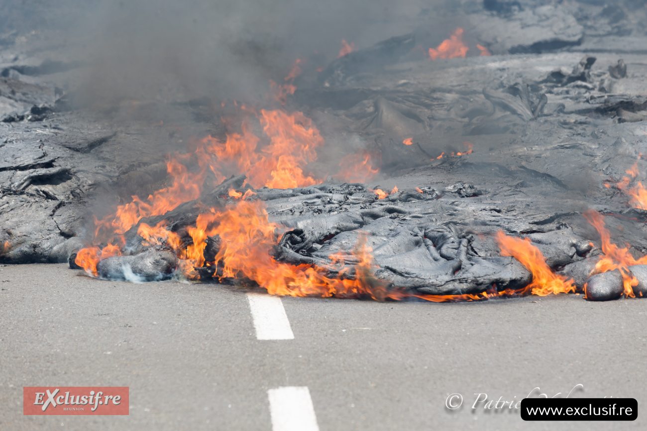 Volcan Piton de la Fournaise: toutes les photos de la traversée de la RN2 du vendredi 13 mars