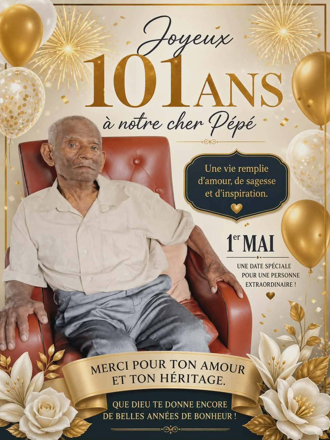101 ans pour Léon Adrien Viraye à Salazie