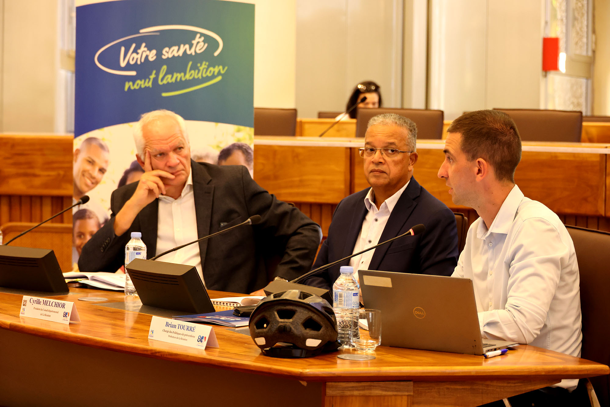 Jean-Jacques Coiplet, directeur général de l'ARS Réunion, et Cyrille Melchior, président du Département