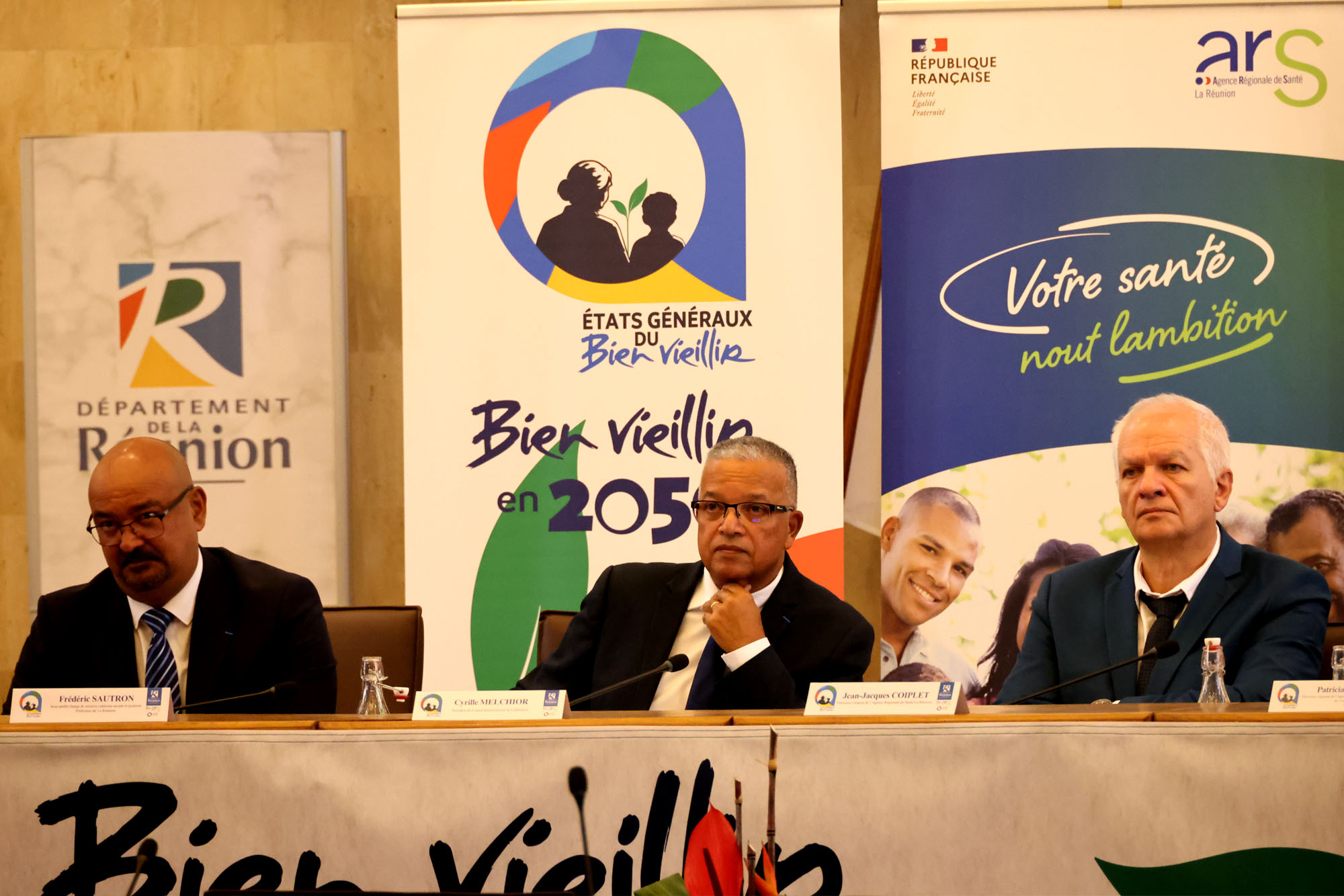 Frédéric Sautron, sous-préfet à la Cohésion sociale, Cyrille Melchior, et Jean-Jacques Coiplet