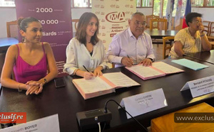 Cynthia Contini, présidente de la FCE Réunion, et Bernard Picardo, président de la CMAR, ont signé l'accord de partenariat